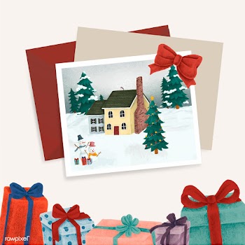 Christmas postcards and presents | Free stock vector - 557539