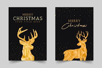 Christmas poster template in polygonal style Free Vector