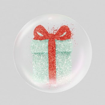 Christmas present sticker, glittery object | Free PSD - rawpixel