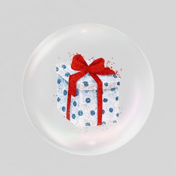 Christmas present sticker, glittery object | Free PSD - rawpixel