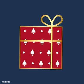 Christmas present with a golden ribbon vector | Free stock vector - 503517