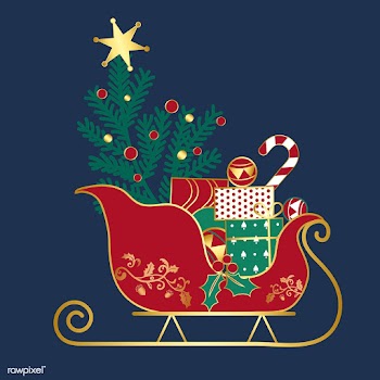 Christmas presents on a sledge vector | Free stock vector - 503508