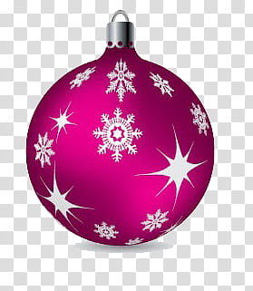 Christmas, purple and white snowflake print bauble transparent background PNG clipart