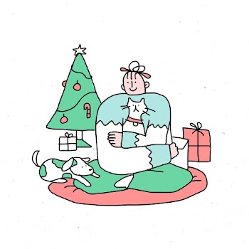 Christmas quarantine vector new normal lifestyle character