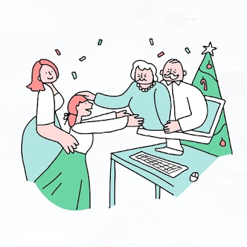 Christmas quarantine vector new normal lifestyle character