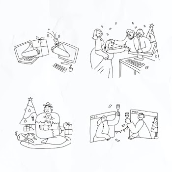 Christmas quarantine vector new normal lifestyle character collection