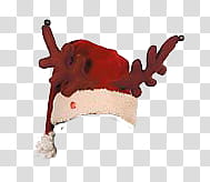 Christmas, red and brown reindeer santa hat transparent background PNG clipart