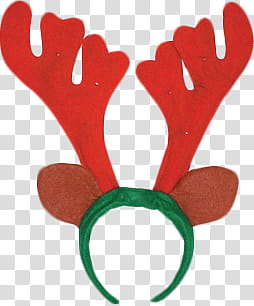Christmas, red and green moose headband transparent background PNG clipart