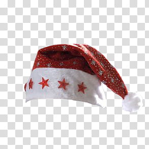 Christmas, red and white Christmas cap with LED stars transparent background PNG clipart