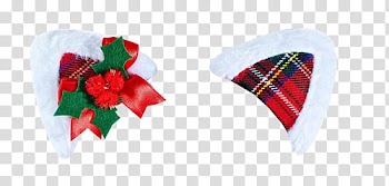 CHRISTMAS, red-and-white decors transparent background PNG clipart