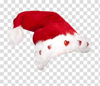 Christmas, red and white sant hat transparent background PNG clipart