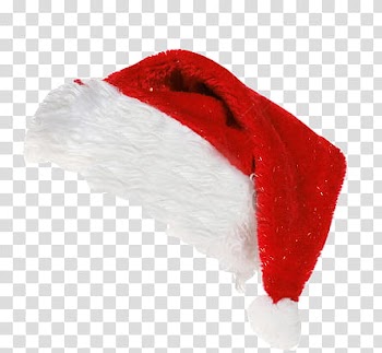 Christmas, red and white Santa Hat illustration transparent background PNG clipart