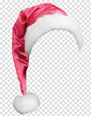 Christmas, red and white santa hat transparent background PNG clipart