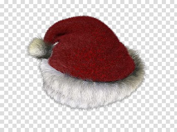 Christmas, red and white Santa's hat transparent background PNG clipart