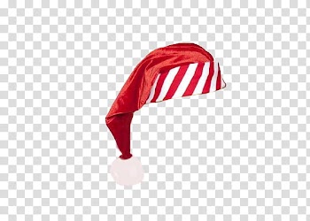 Christmas, red and white striped Santa hat transparent background PNG clipart