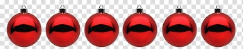 Christmas, red baubles illustration transparent background PNG clipart