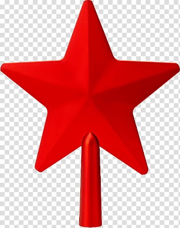Christmas, red Christmas tree star illustration transparent background PNG clipart