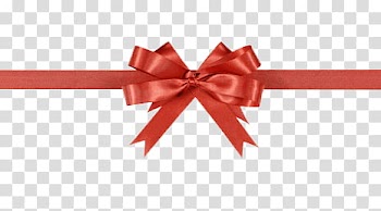 Christmas, red gift bow transparent background PNG clipart