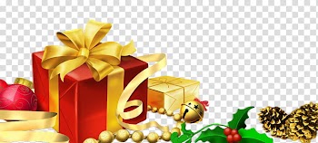 Christmas, red gift box transparent background PNG clipart