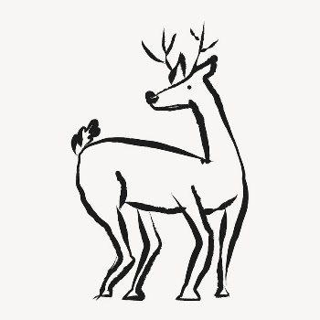 Christmas reindeer sticker, animal doodle | Free PSD Illustration - rawpixel