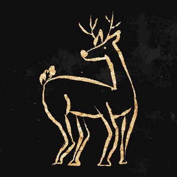Christmas reindeer sticker, gold aesthetic | Free Vector Illustration - rawpixel