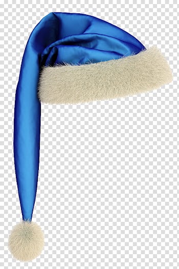 Christmas Resource , blue and white santa hat transparent background PNG clipart
