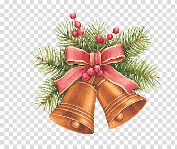 Christmas Resource , brown bell illustration transparent background PNG clipart