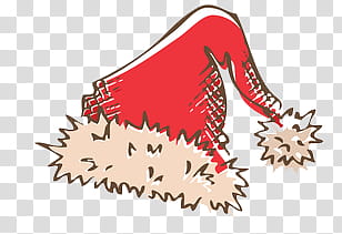 Christmas Resource , drawing of red and white Christmas hat transparent background PNG clipart