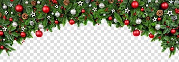 Christmas Resource , green and red Christmas decors transparent background PNG clipart