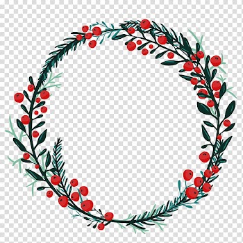 Christmas Resource , green and red floral headdress transparent background PNG clipart