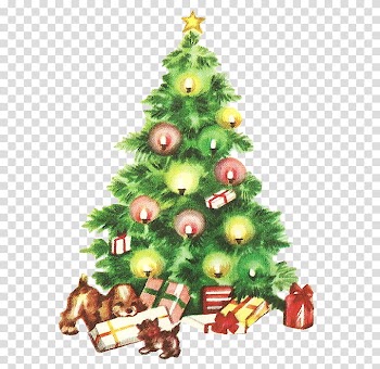 Christmas Resource , green christmas tree illustration transparent background PNG clipart
