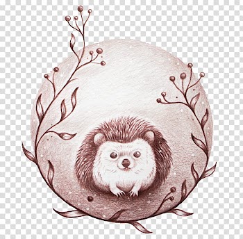 Christmas Resource , hedgehog illustration transparent background PNG clipart