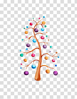 Christmas Resource , multicolored bared tree with baubles illustration transparent background PNG clipart
