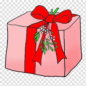 Christmas Resource , pink gift with ribbon transparent background PNG clipart
