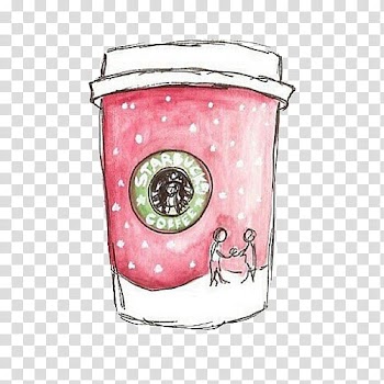 Christmas Resource , red and white Starbucks Coffee cup drawing transparent background PNG clipart