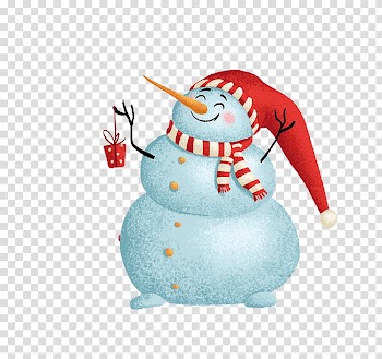 Christmas Resource , snowman wearing Christmas hat transparent background PNG clipart