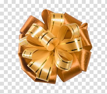 Christmas Resource , yellow and brown gift bow art transparent background PNG clipart