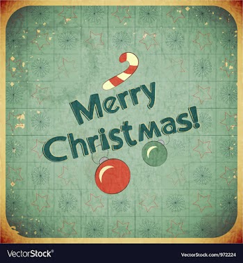  					Christmas retro postcard vector image														