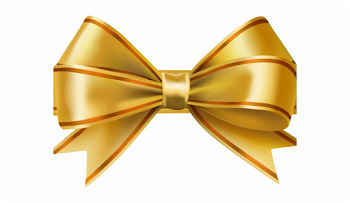Christmas Ribbon Clipart Orange - Gold Bow And Ribbon, Transparent ...