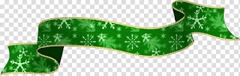 Christmas ribbons, green and white snowflake print ribbon illustration transparent background PNG clipart