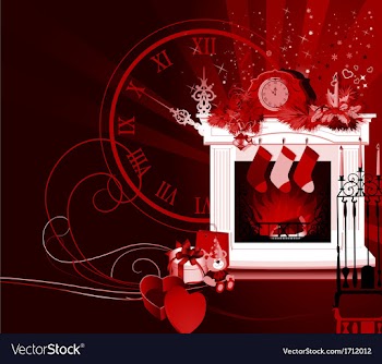 Christmas room vector image