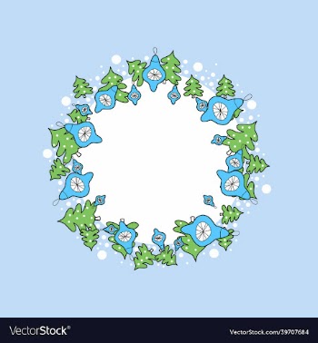 christmas round banner with place for text winter