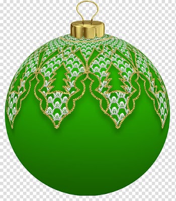 Christmas, round green and white Christmas bauble transparent background PNG clipart