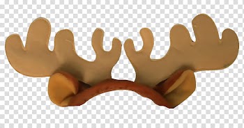 Christmas s, brown moose antler headband transparent background PNG clipart
