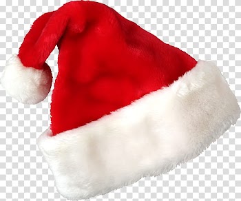 Christmas s, red and white Santa hat transparent background PNG clipart