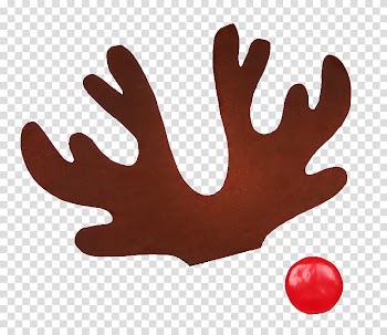 Christmas s, red cherry and brown moose antler art transparent background PNG clipart