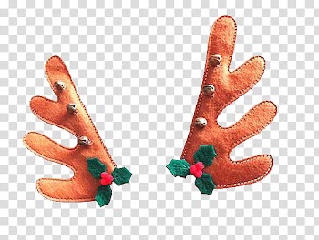 Christmas s, two brown leather decors transparent background PNG clipart