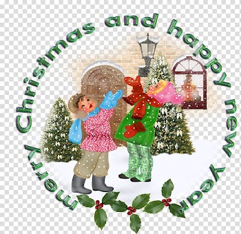 Christmas s, two kids playing on snow illustration transparent background PNG clipart
