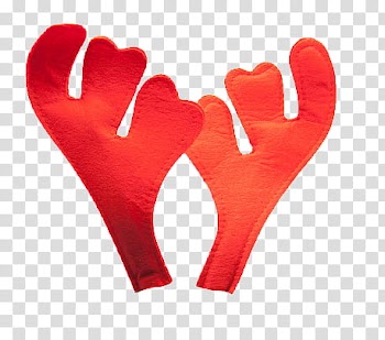 Christmas s, two red buck horn costume transparent background PNG clipart