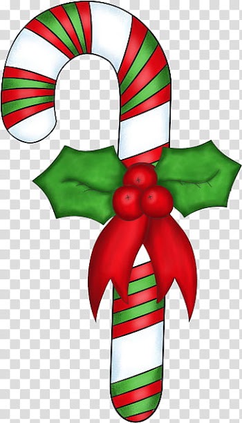 Christmas s, white, red, and green striped candy cane art transparent background PNG clipart